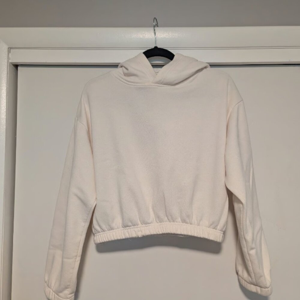Cream Crop Hoodie